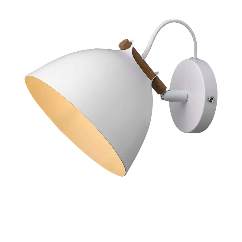 Halo Design Århus Væglampe Ø18 Hvid/Træ