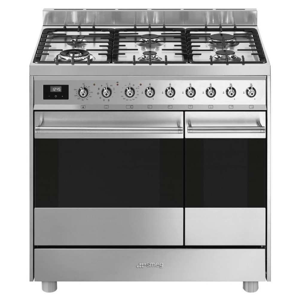 SMEG C92GPX9 Gaskomfur stål/OUTLETVARE