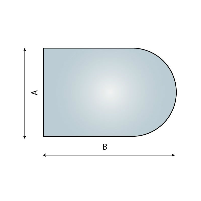 Glasgulvplade Halvcirkel